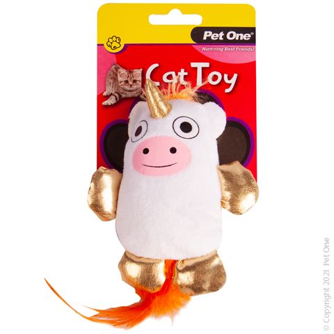 Pet One Cat Toy Moonicorn with Feather