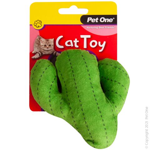 Pet One Cat Toy Plush Cactus 11.5cm
