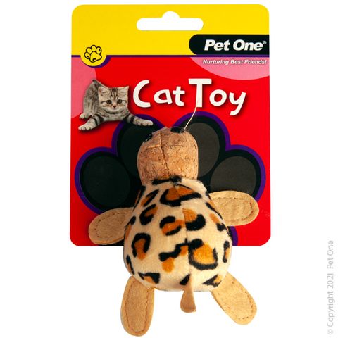 Pet One Cat Toy Plush Leopard Tortoise 10.5cm