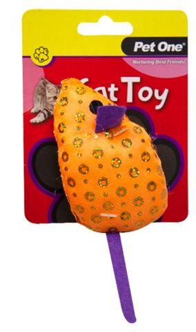 Pet One Cat Toy Plush Shiny Mouse 11cm