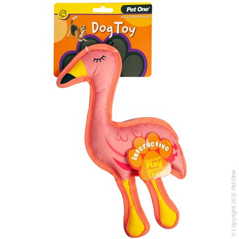 Pet One Dog Toy Squeaky Flamingo 28cm