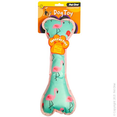 Pet One Dog Toy Squeaky Flamingo Bone 35cm