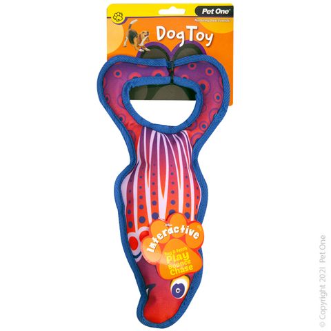 Pet One Dog Toy Squeaky Tug Fish Ring 30cm