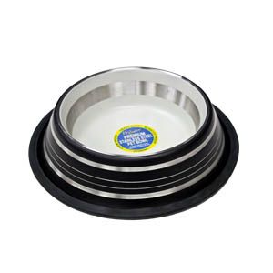 Stainless Bowl Black & Cream 900ml