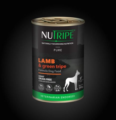 Nutripe Pure Dog Lamb & Green Tripe 390g
