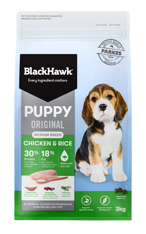 Black Hawk Puppy Medium Breed Chicken & Rice  3kg