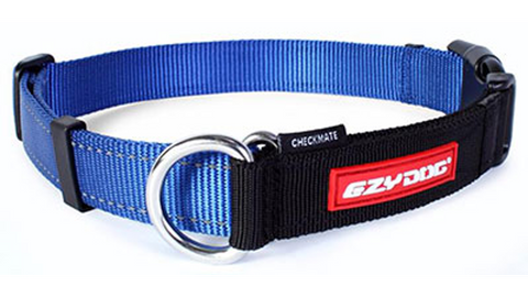 Ezy Dog Collar Checkmate Blue