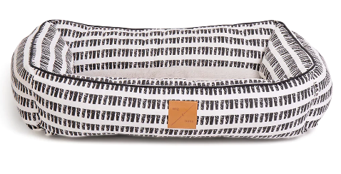 Mog & Bone Bolster Dog Bed Black & White Mosaic  Small