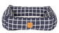 Mog & Bone Bolster Dog Bed Navy Check  Small