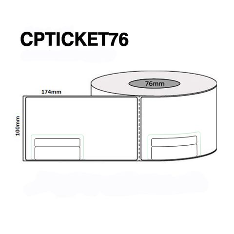 CPTICKET76 100 X 174MM 76MM CORE 750/ROLL