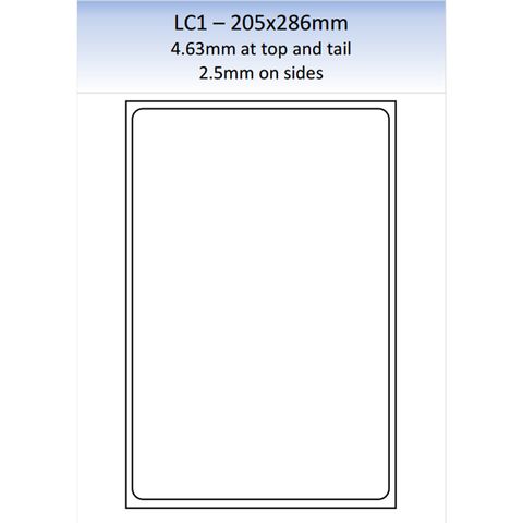 LC1 MATT PERMANENT LASER SHEET 250 PER PACK