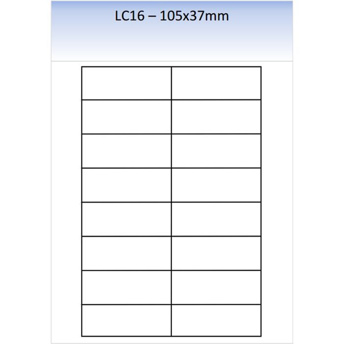 LC16 MATT PERMANENT LASER SHEET 250 PER PACK