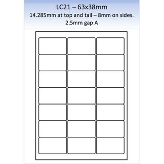 LC21 MATT PERMANENT LASER SHEET 250 PER PACK