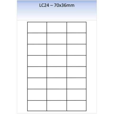 LC24 MATT PERMANENT LASER SHEET 250 PER PACK