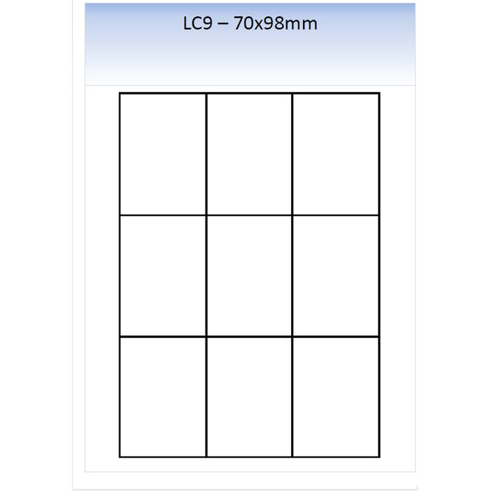 LC9 MATT PERMANENT LASER SHEET 250 PER PACK