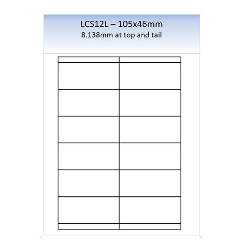 LCS12L MATT REMOVABLE LASER SHEET 250 PER PACK