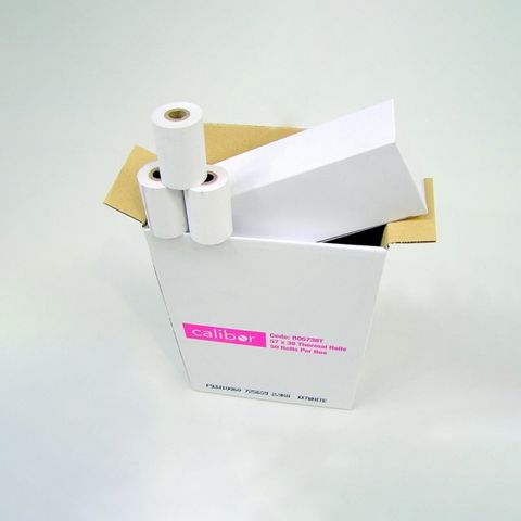 Calibor Thermal Paper 57x38 receipt paper rolls - Carton of 50 rolls