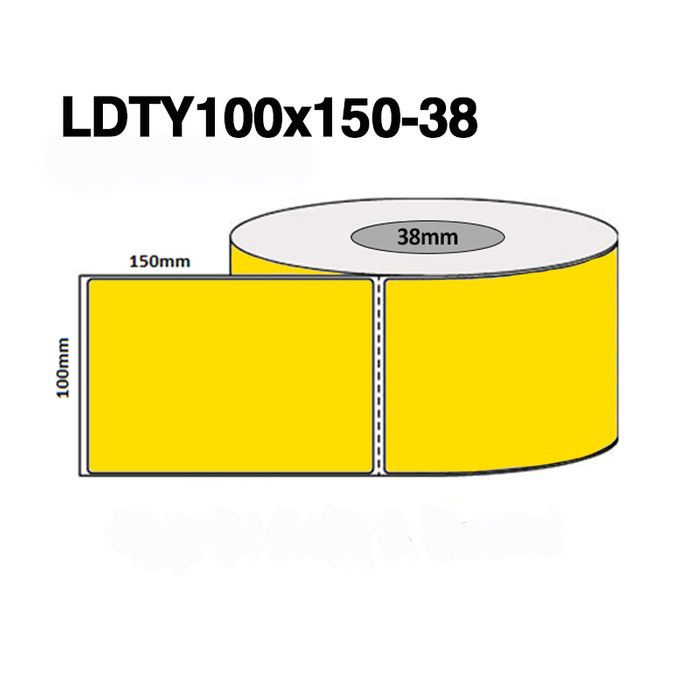 YELLOW LDT38 100 X 150MM 38MM CORE 400/ROLL