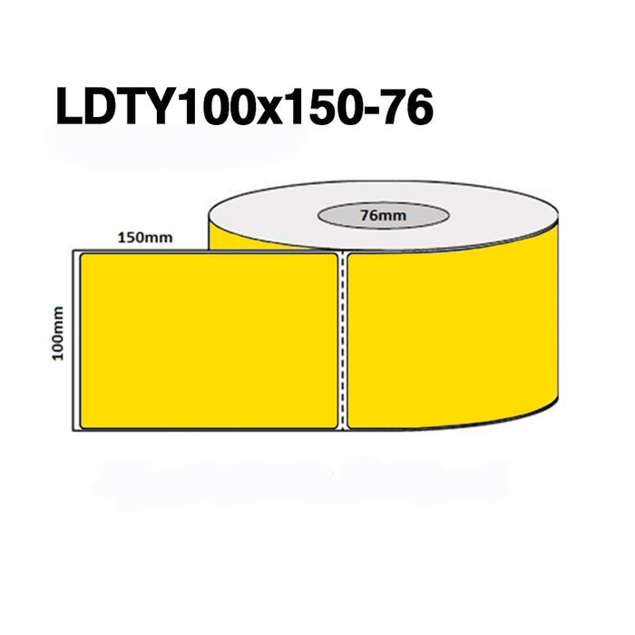 YELLOW LDT76 100 X 150MM 76MM CORE 1000/ROLL