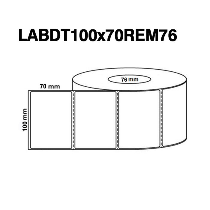 LABDT 100 X 70MM 76MM CORE 2000/ROLL DT REMOVABLE