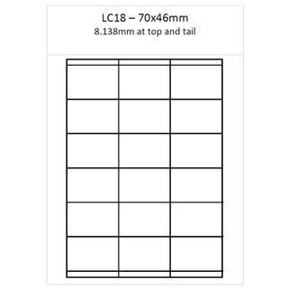 A4 Laser Sheets LC18 Synthetic 250 per pack (70 x 46mm)