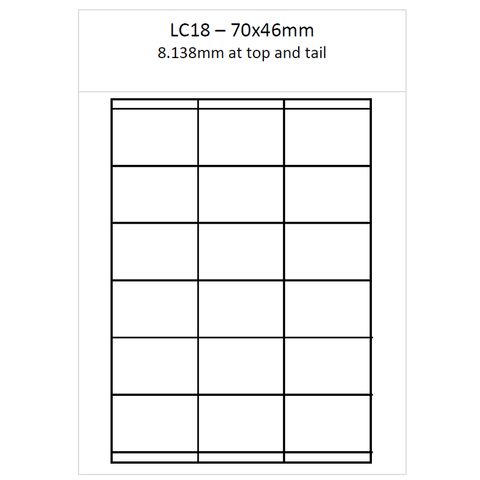 A4 Laser Sheets LC18 Synthetic 250 per pack (70 x 46mm)