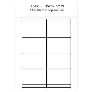 A4 Laser Matt Removable Adhesive Labels - 8 Per Sheet 250s (105x67.5mm)