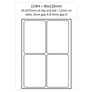 A4 Laser Sheet LCW4 Matt Permanent 250 per pack