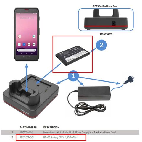 HONEYWELL EDA52 BATTERY, 4500MAH
