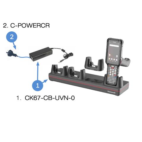 HONEYWELL CK67 4-BAY NON-BOOT CHARGE BASE DOCK AND PSU (REQ C-POWERCR)