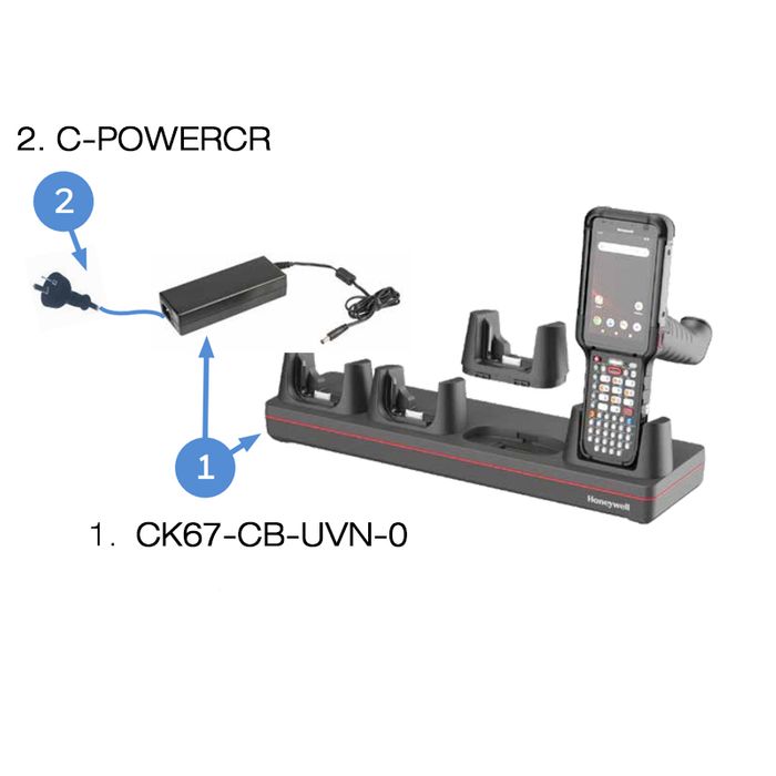 HONEYWELL CK67 4-BAY NON-BOOT CHARGE BASE DOCK AND PSU (REQ C-POWERCR)