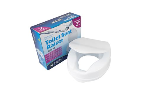 Peak Toilet Seat Raiser 50Mm With Lid And Clips