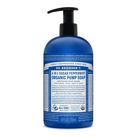 Dr Bronners 4 In 1 Sugar Peppermint Pump Soap - 710ml