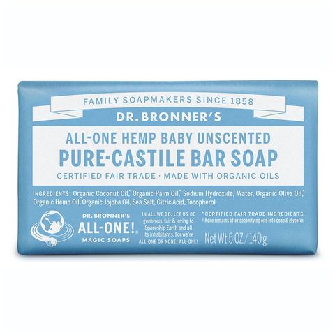 Dr Bronners Baby Unscented Castile Bar Soap 140g