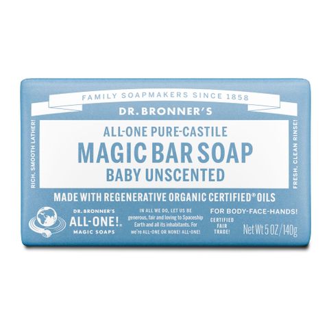 Dr Bronners Baby ALL-ONE Pure-Castile Magic Bar Soap 140g
