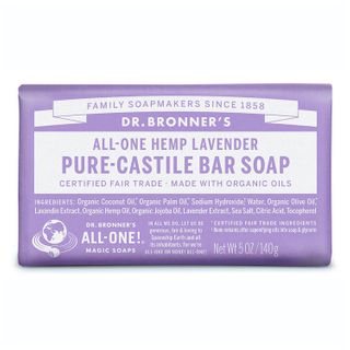 Dr Bronners Lavender Pure Castile Bar Soap 140g