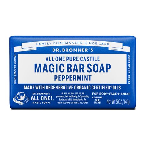 Dr Bronners Peppermint ALL-ONE Pure-Castile Magic Bar Soap 140g