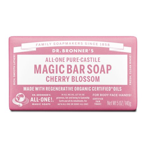 Dr Bronners Cherry Blossom ALL-ONE Pure-Castile Magic Bar Soap 140g