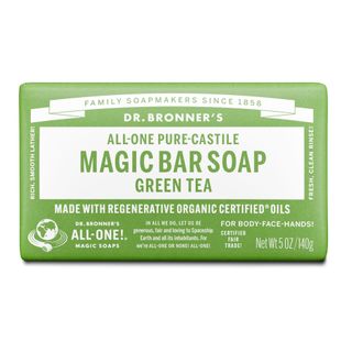 Dr Bronners Green Tea ALL-ONE Pure-Castile Magic Bar Soap 140g