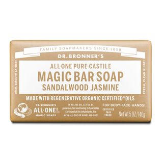 Dr Bronners Sandalwood Jasmine ALL-ONE Pure-Castile Magic Bar Soap 140g