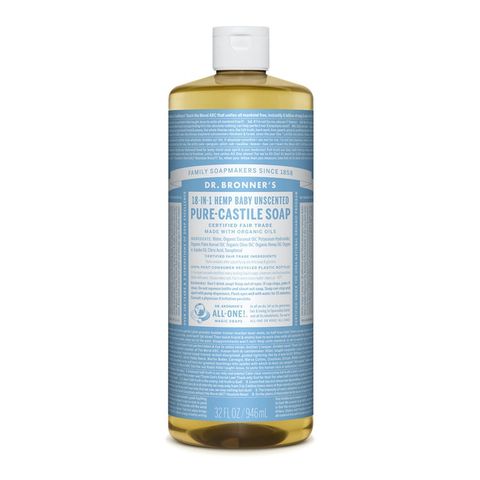 Dr Bronners Baby Unscented Castile Liquid Soap 946ml