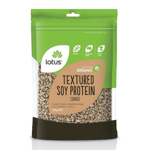 Lotus Organic Textured Soy Protein (Coarse) - 100g