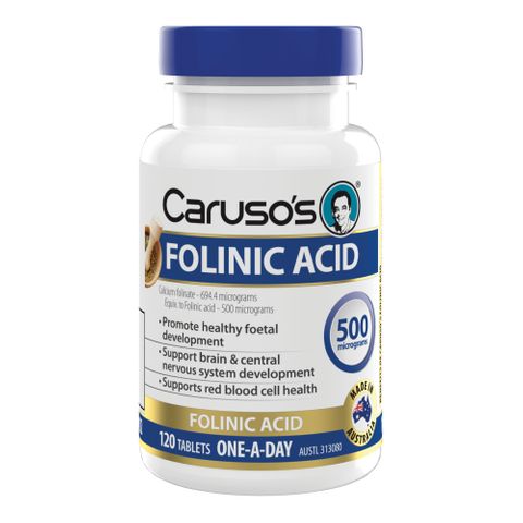 Carusos Natural Health Folinic Acid 500mcg 120t