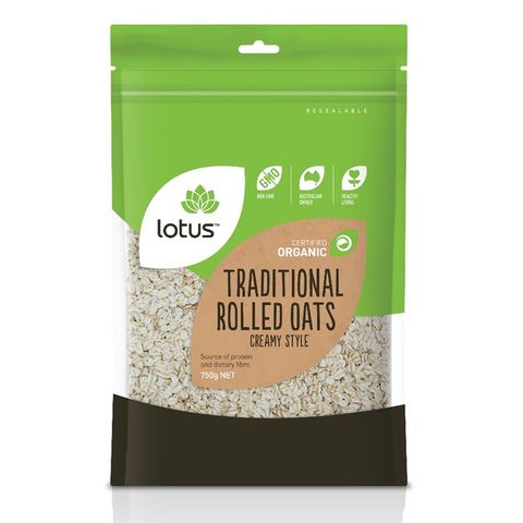 Lotus Organic Creamy Rolled Oats - 750g