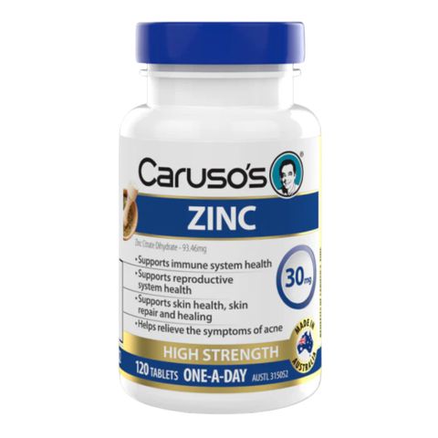 Carusos Natural Health Zinc (High Strength) 120 Tablets