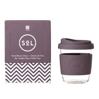 SoL Reusable Glass Coffee Cup (Mystic Mauve) - 235ml (8oz)