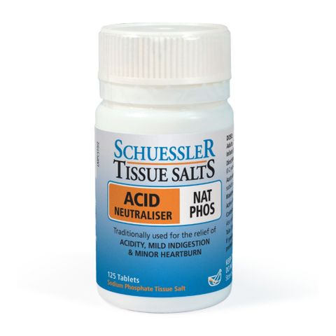 Schuessler Tissue Salts Nat Phos Acid Neutraliser - 125 Tabs