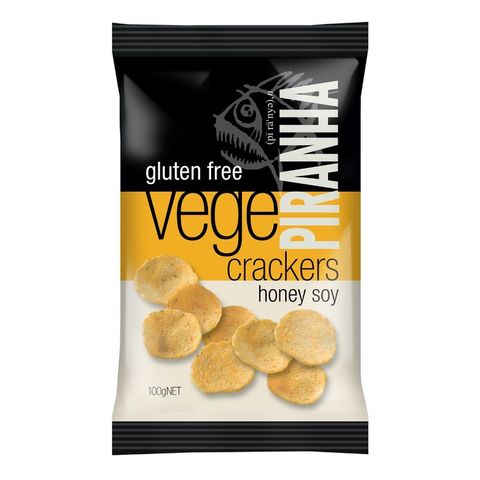 Piranha Vege Crackers Honey Soy - 100g