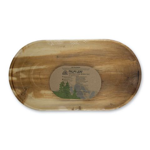 EcoSouLife Palm Leaf Rectangle Serving Tray Large 22 3pc - Natural"