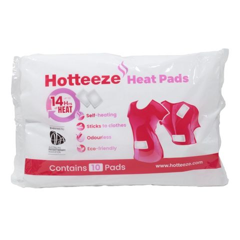 Hotteeze Stick On Heat Pads 10 Pads - 1 Pack